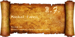 Maskal Fanni névjegykártya